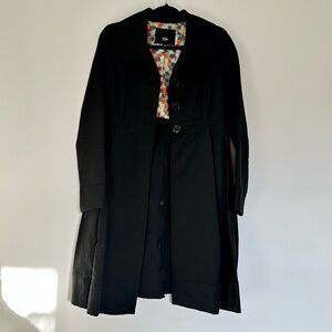 Women’s Long Black Coat with outside pockets